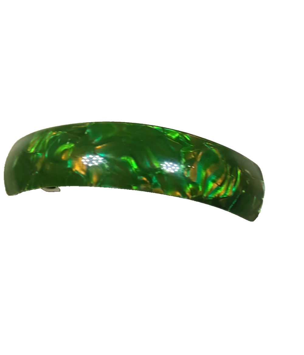 Green Orange Acrylic Hair Barrette Tension Clip Garden Fairy Princess